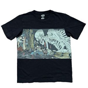Uniqlo UT MFA Boston Utagawa Kuniyoshi Ukiyo-e Skeleton Art T-Shirt Black M